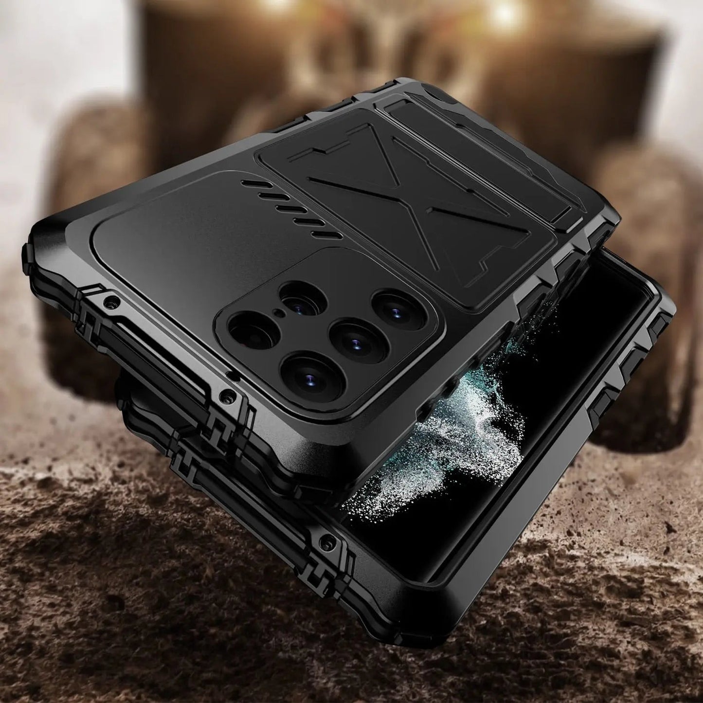 Robuste 360° runde Schutzhülle aus Aluminiumlegierung für Samsung Galaxy S23 Ultra