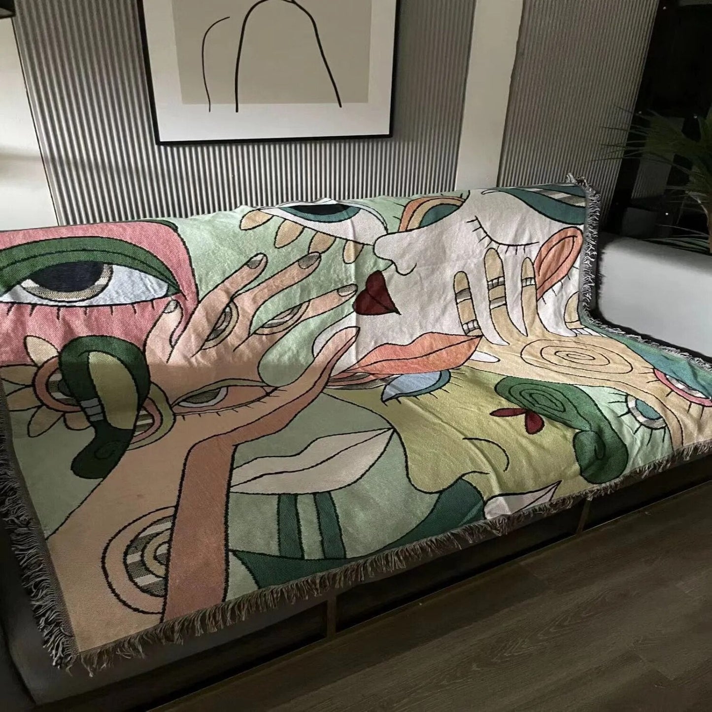 Abstrakte grafische Kunst Fleecedecke