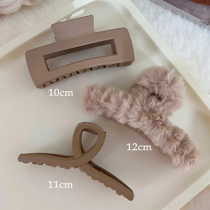 Kopfbedeckung Set Neue Damenmode Krallenclip Kaffee Schwarz Acryl Große Haarklammer Koreanisch Für Mädchen Clip Barrette Haarschmuck