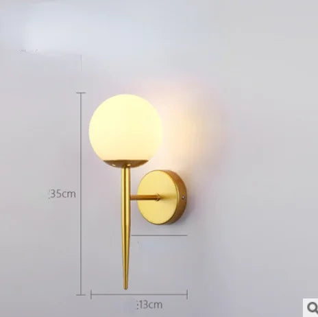 Moderne LED Gold Glaskugel Wandleuchte für Innenbeleuchtung Dekoration