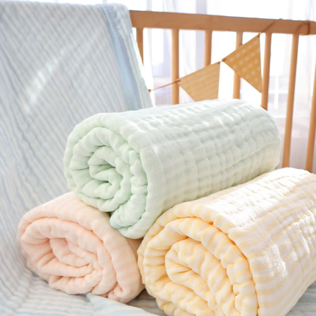 Sandsberg | Premium 6-Lagen Musselin Baumwolle & Bambus Mischung Baby Wickeldecke