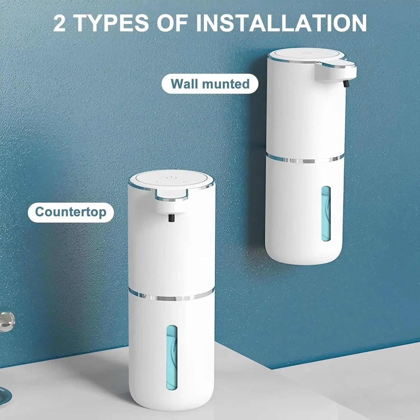 Smart 380ml Touchless Schaumseifenspender - USB wiederaufladbar, 4-Stufen Schaummengenregulierung