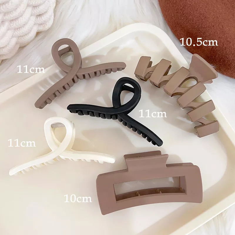 Kopfbedeckung Set Neue Damenmode Krallenclip Kaffee Schwarz Acryl Große Haarklammer Koreanisch Für Mädchen Clip Barrette Haarschmuck