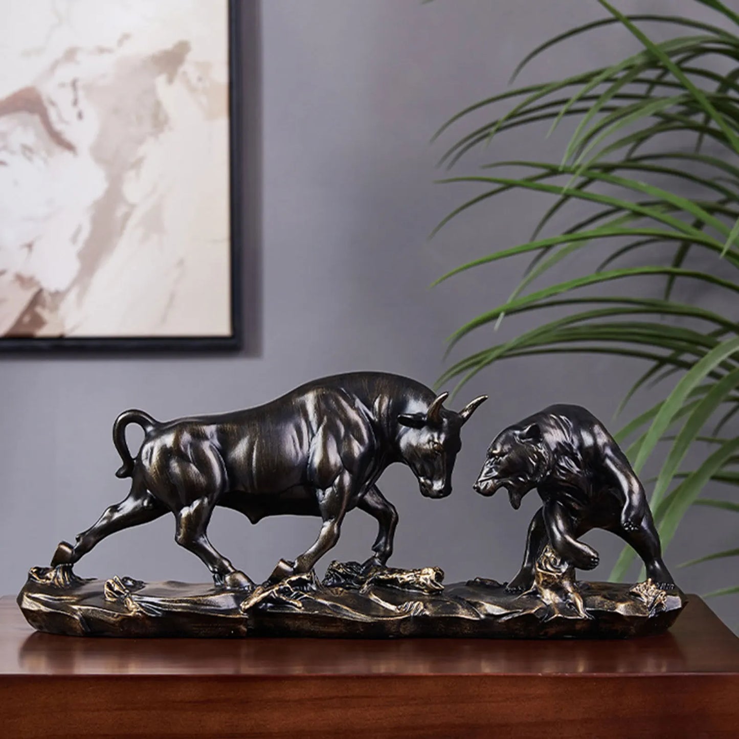 Feng Shui Bär und Stier Statue, Stier Figur, Sammlung Kuh Skulpturen Tier