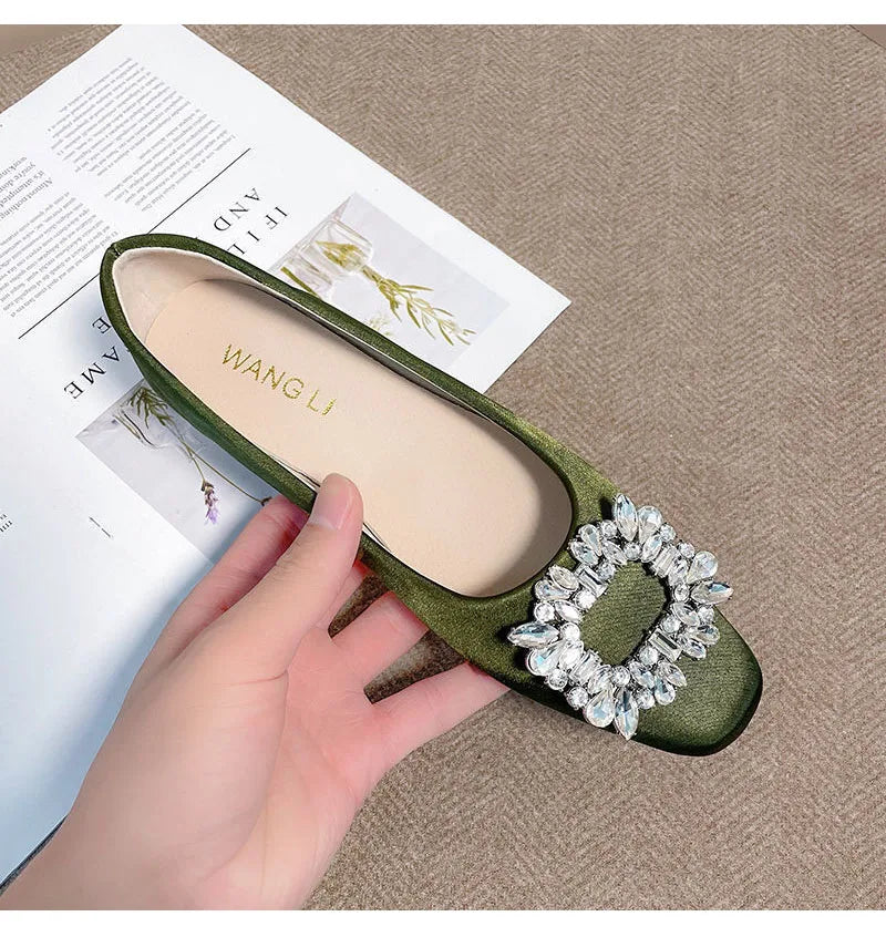 Büro Damen Schuhe Frauen Ballerinas Frühling Sommer Elegant Einzeln Schwarz Pink Grün