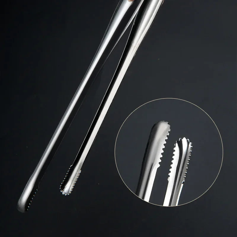 Edelstahl Grillzange – Rutschfester Lebensmittelclip, BBQ Steak, Brotzange, Kochutensilien, Küchen Gadgets für Partys