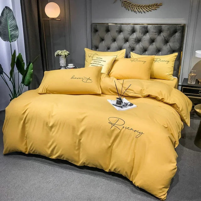 EmbroiLux Bettwäsche - Elegante Luxus Bettbezug mit Stickdesign