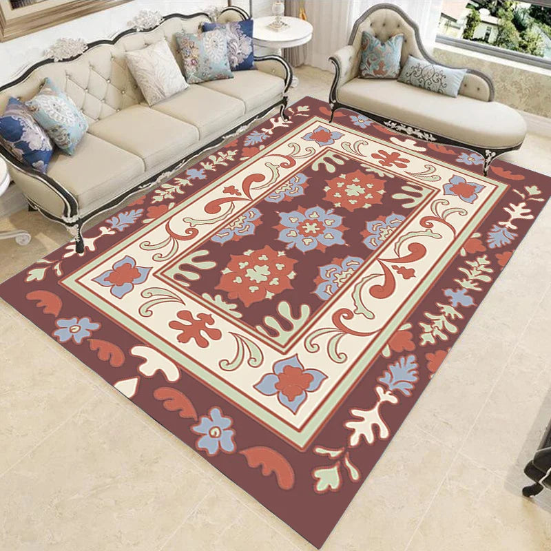 Nordic Schlafzimmer Dekor Teppiche rutschfest Waschbar Veranda Boden Matte Esszimmer Lounge Teppich Retro Ethnischen Stil Teppiche für Wohnzimmer