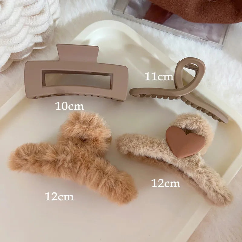 Kopfbedeckung Set Neue Damenmode Krallenclip Kaffee Schwarz Acryl Große Haarklammer Koreanisch Für Mädchen Clip Barrette Haarschmuck