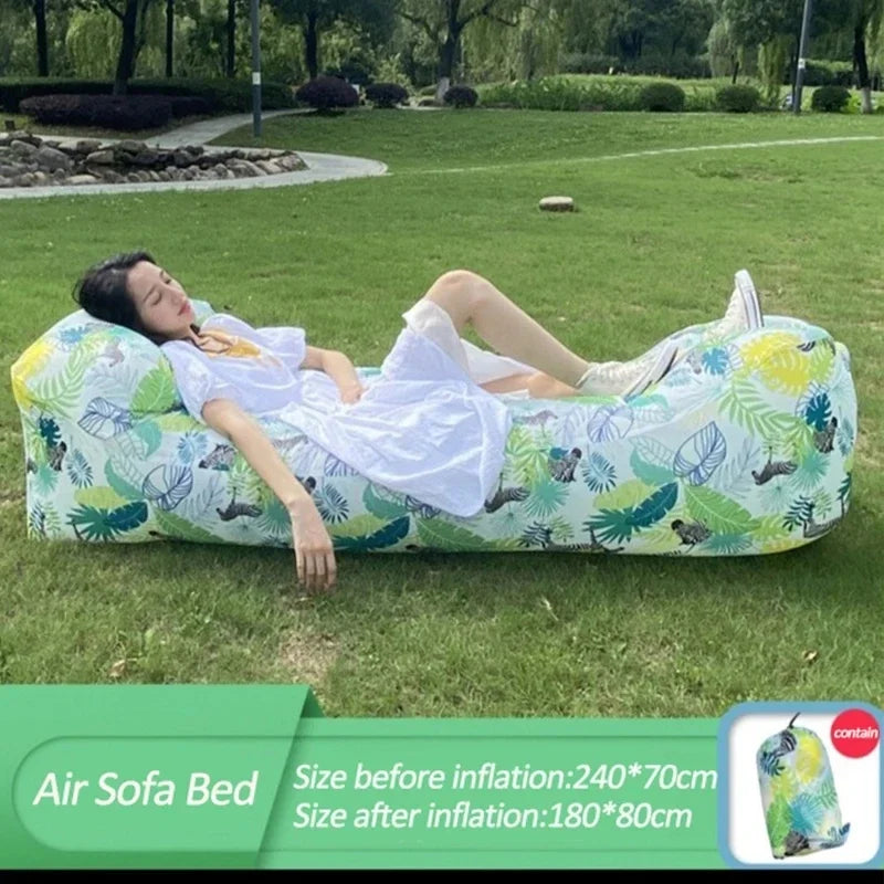 Schnell aufblasbares Luftsofa-Bett: Trend Outdoorschlafsack mit lässigem Strandsofa-Design | Hochwertiges 240*70cm aufblasbares Luftkissen