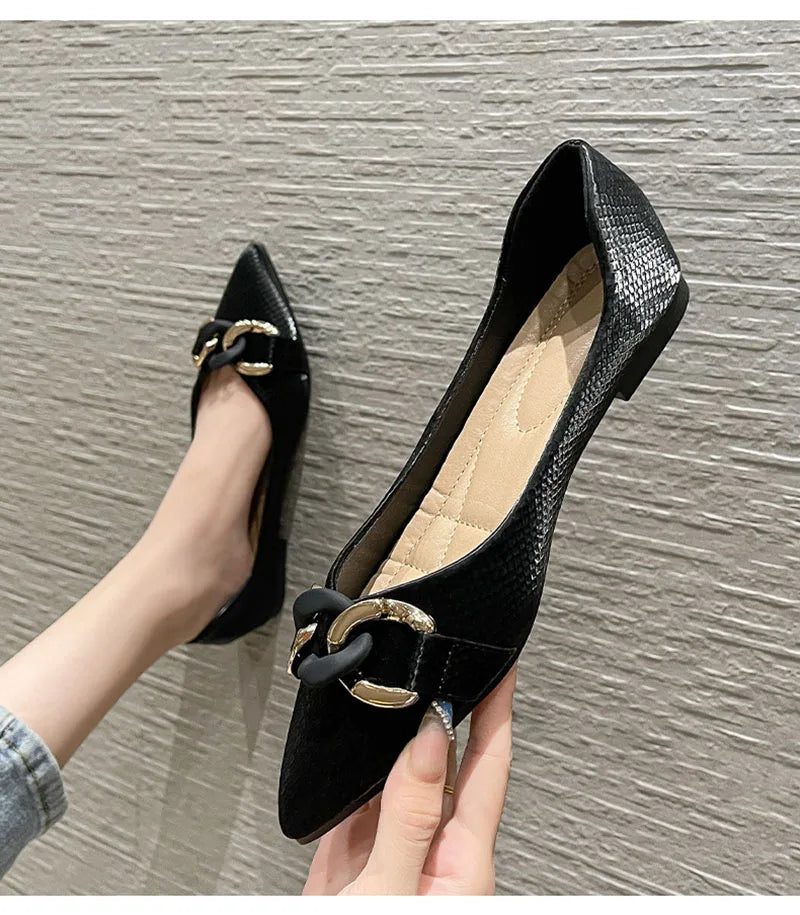 Flats für Frauen Einzelne Schuhe Büro Dame Frühling Sommer Weiche Boot
