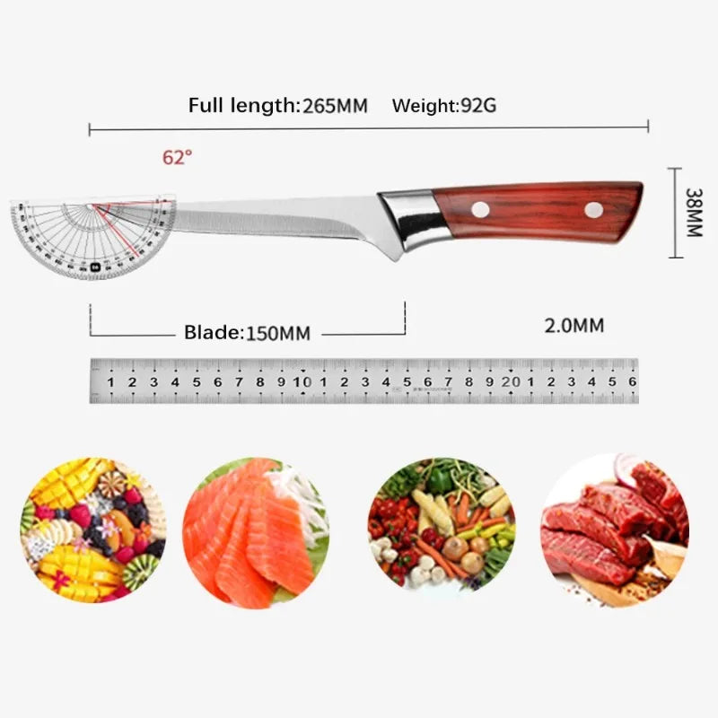 Edelstahl Ausbeinmesser – Küchen Obstpflücker, Fleisch, Schweinefleisch, Rindfleisch und Fischschneider mit Chefmesser und Abdeckung