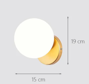 Moderne LED Gold Glaskugel Wandleuchte für Innenbeleuchtung Dekoration