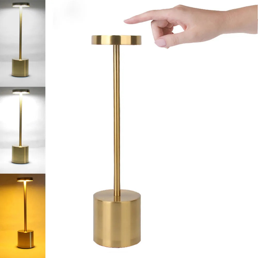 Einfache Tischlampe USB wiederaufladbare kabellose Tischlampe Restaurant Bar Retro Nachtlampe tragbare wiederaufladbare Touch-Tischlampe