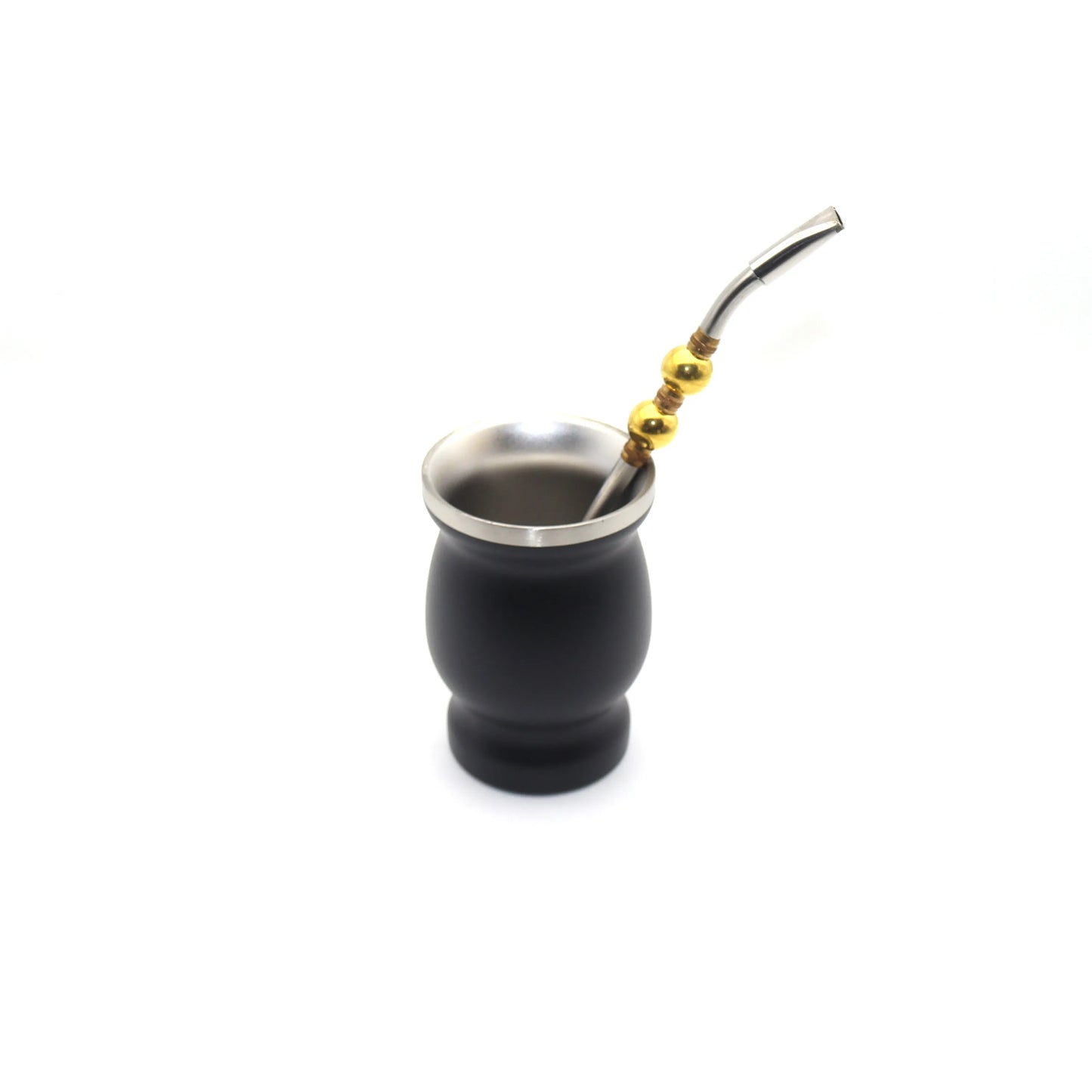 2PCS Tee Tasse Stroh Löffel Set Edelstahl 304 Argentinien Yerba Mate Kaffee Milch Trinken Calabash Isolierte Holzmaserung Tassen