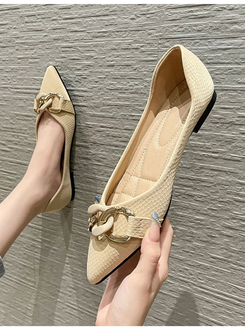 Flats für Frauen Einzelne Schuhe Büro Dame Frühling Sommer Weiche Boot