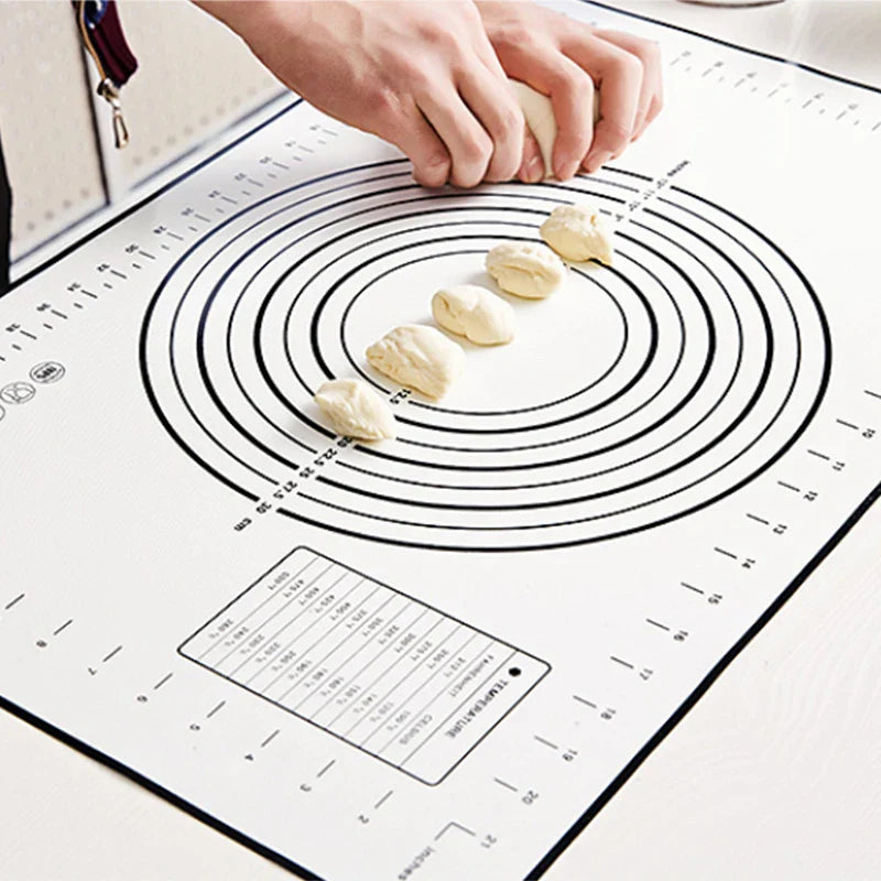 Silikonpad Backmatte: 60/50/40cm Blatt zum Kneten von Teig - Antihaft-Küchenwerkzeug zum Ausrollen von Pizza und großem Teig