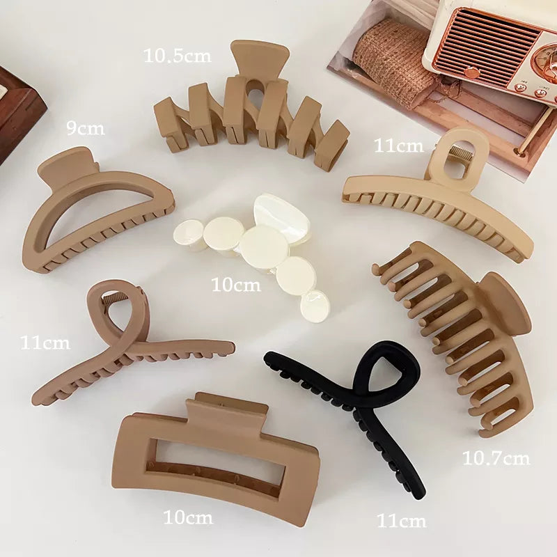 Kopfbedeckung Set Neue Damenmode Krallenclip Kaffee Schwarz Acryl Große Haarklammer Koreanisch Für Mädchen Clip Barrette Haarschmuck