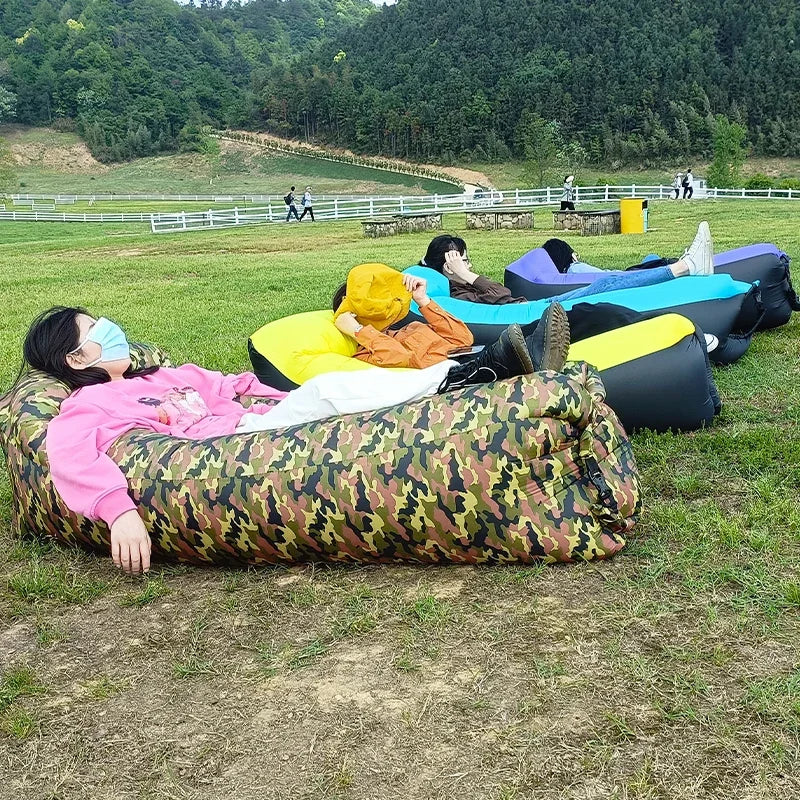 Schnell aufblasbares Luftsofa-Bett: Trend Outdoorschlafsack mit lässigem Strandsofa-Design | Hochwertiges 240*70cm aufblasbares Luftkissen