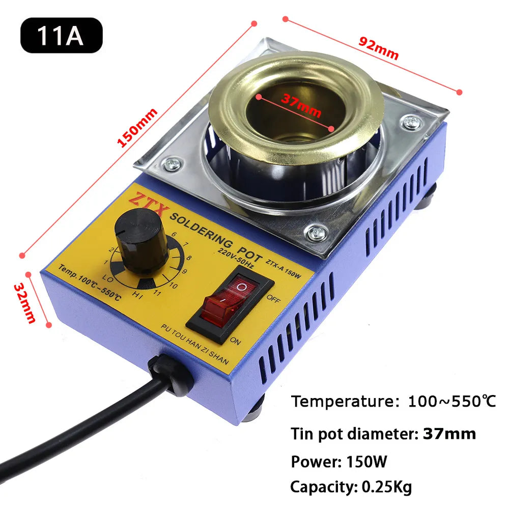 Verstellbarer Temperatur Zinn Schmelzofen Herd Topf - 220V, 150/160W - Essenzielle Werkzeuge mit EU-Stecker für verschiedene Schmelzbedürfnisse