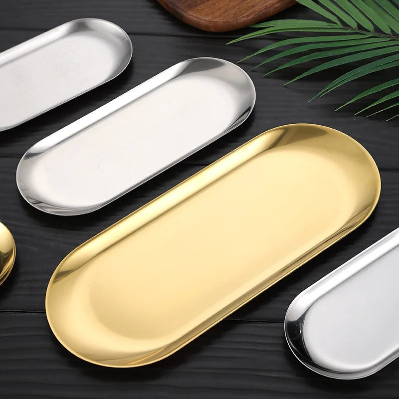 Edelstahl Gold Dessertteller