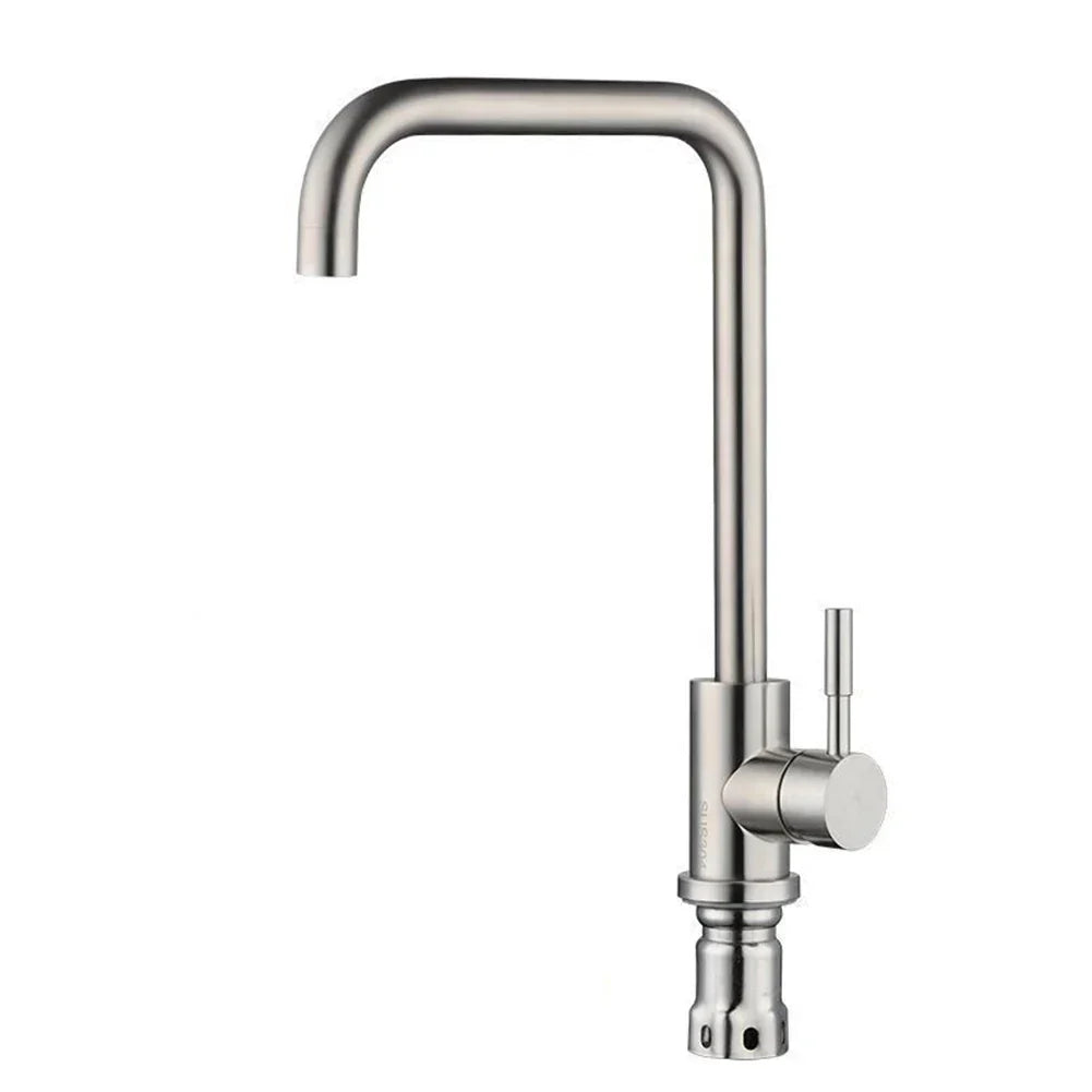 Wasserhahn aus Edelstahl – Hochwertiger, Rostfreier Wasserhahn mit Schwenkbarem Auslauf, Langlebig und Einfach zu Reinigen, Ideal für Moderne Küchen