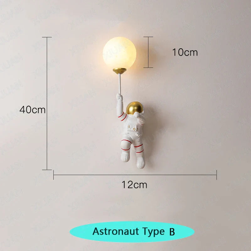 Kinderzimmer Wandleuchte Harz Astronaut G9 Glühbirne Raumfahrer Junge Schlafzimmer Nachttischlampen AC110V 220V