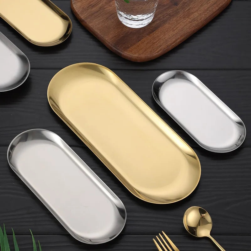 Edelstahl Gold Dessertteller