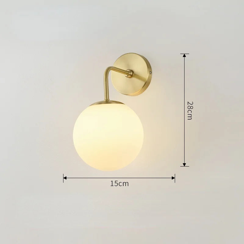 Moderne LED Gold Glaskugel Wandleuchte für Innenbeleuchtung Dekoration