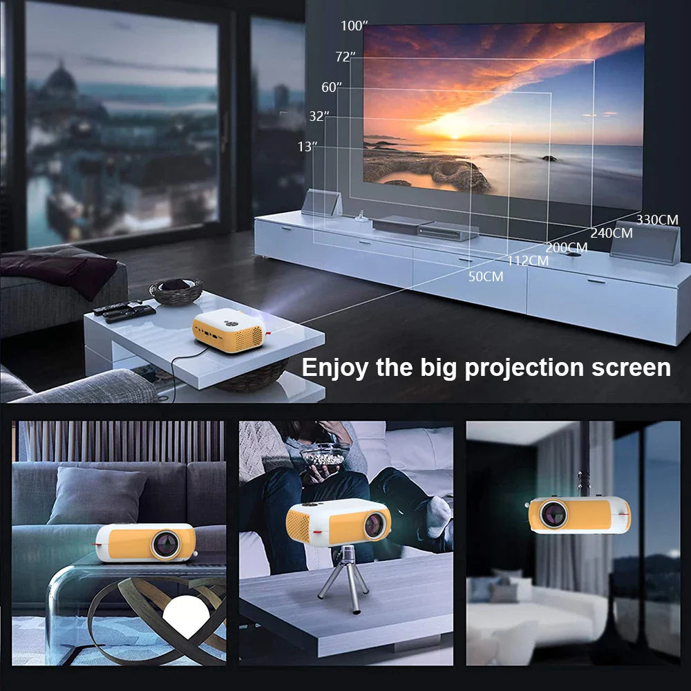 Sandsberg | A10 LED Mini 3D Projektor 4K 1080P Heimkino HDMI Smart TV