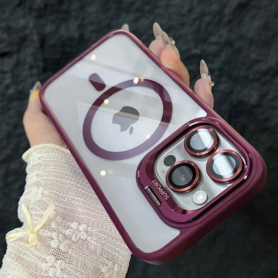 Sandsberg | Magnetische Magsafe Handyhülle Ständer Glaslinsenschutz Abdeckung