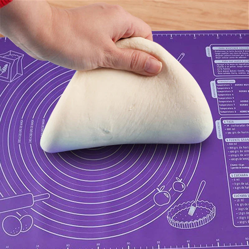 Silikonpad Backmatte: 60/50/40cm Blatt zum Kneten von Teig - Antihaft-Küchenwerkzeug zum Ausrollen von Pizza und großem Teig
