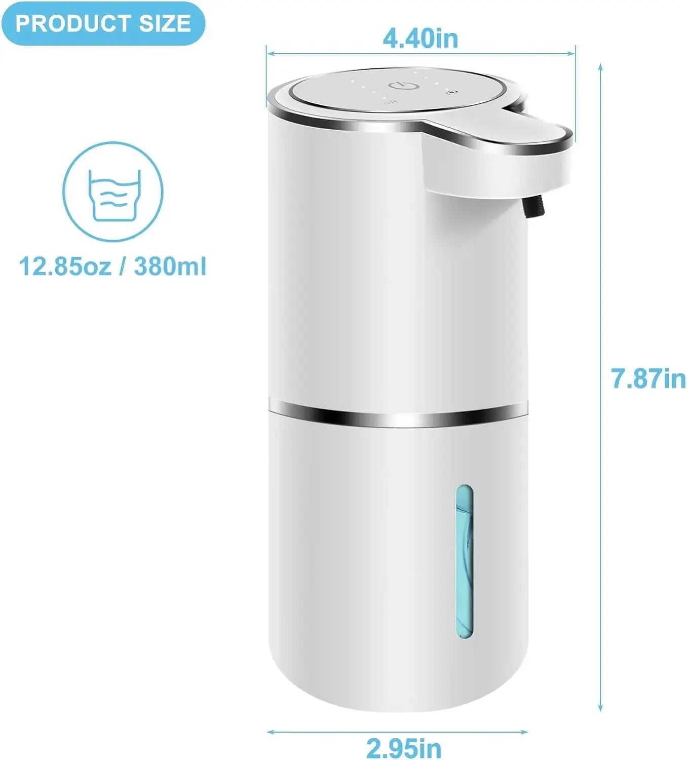 Smart 380ml Touchless Schaumseifenspender - USB wiederaufladbar, 4-Stufen Schaummengenregulierung