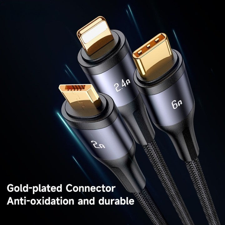 3in1 Digitalanzeige Schnellladung Universalkabel