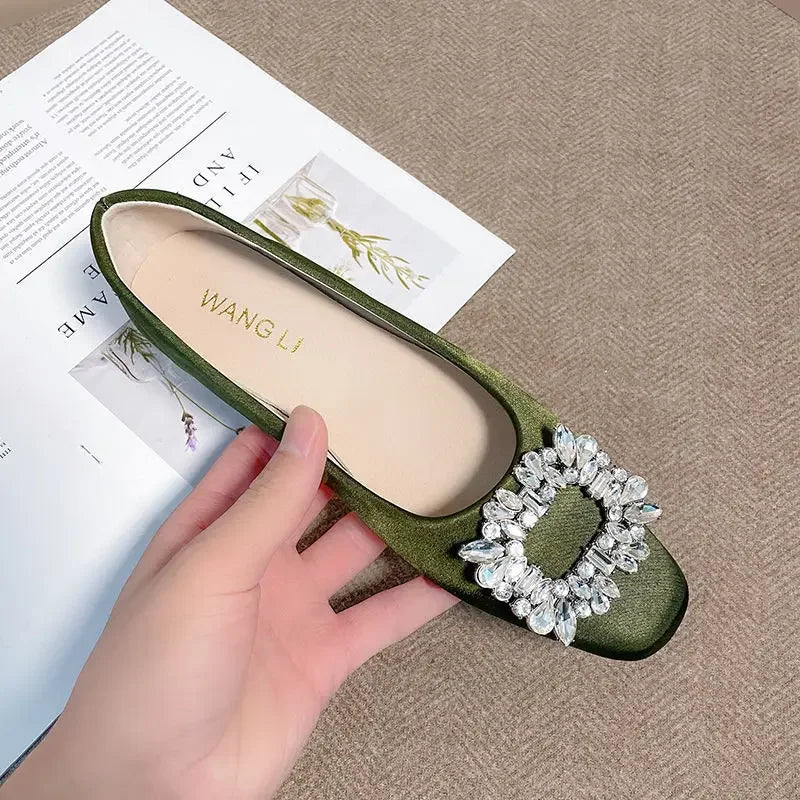 Büro Damen Schuhe Frauen Ballerinas Frühling Sommer Elegant Einzeln Schwarz Pink Grün
