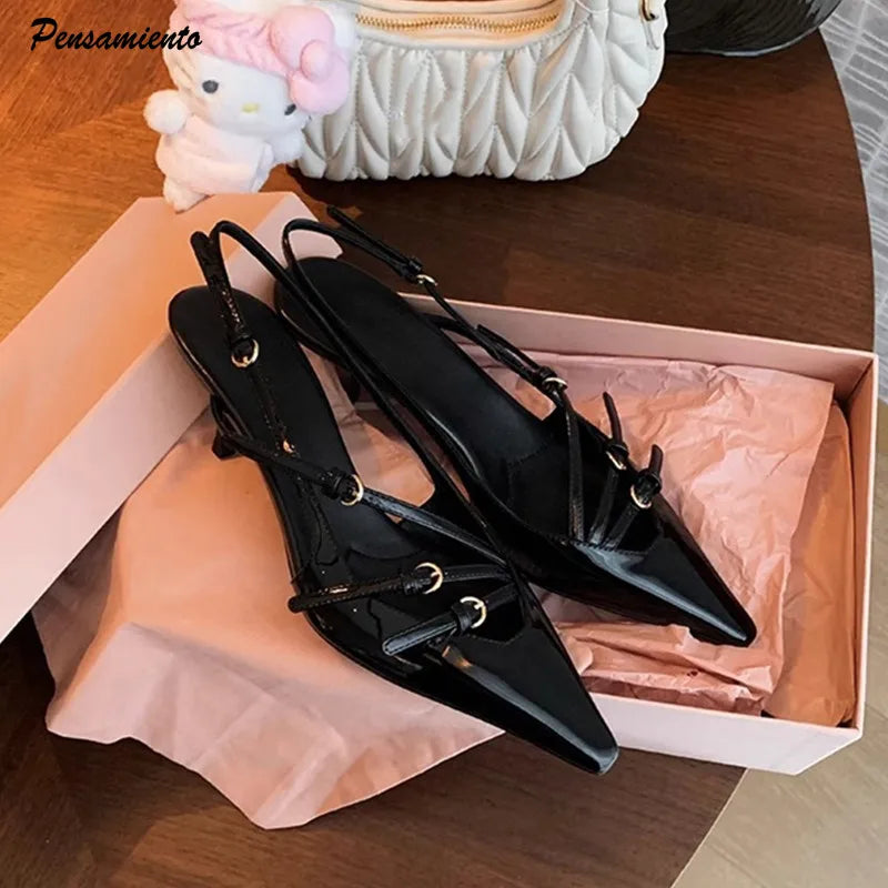 Patentleder Quadratzehen Damen Pumps 6cm hohe Absätze Elegante Frühling Sommer Büro Damen Schuhe