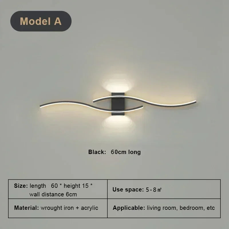 Moderne LED-Wandleuchte – Wandbeleuchtung für Wohnzimmer, Schlafzimmer und Flur – Stilvolle Innenraumbeleuchtung