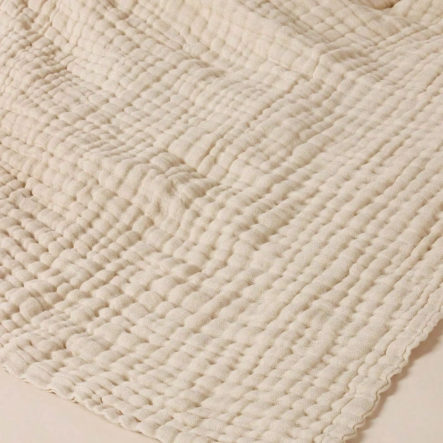 Sandsberg | Luxuriöse 6-lagige Baumwoll-atmungsaktive Baby-Wickeldecke mit Spitzenrand