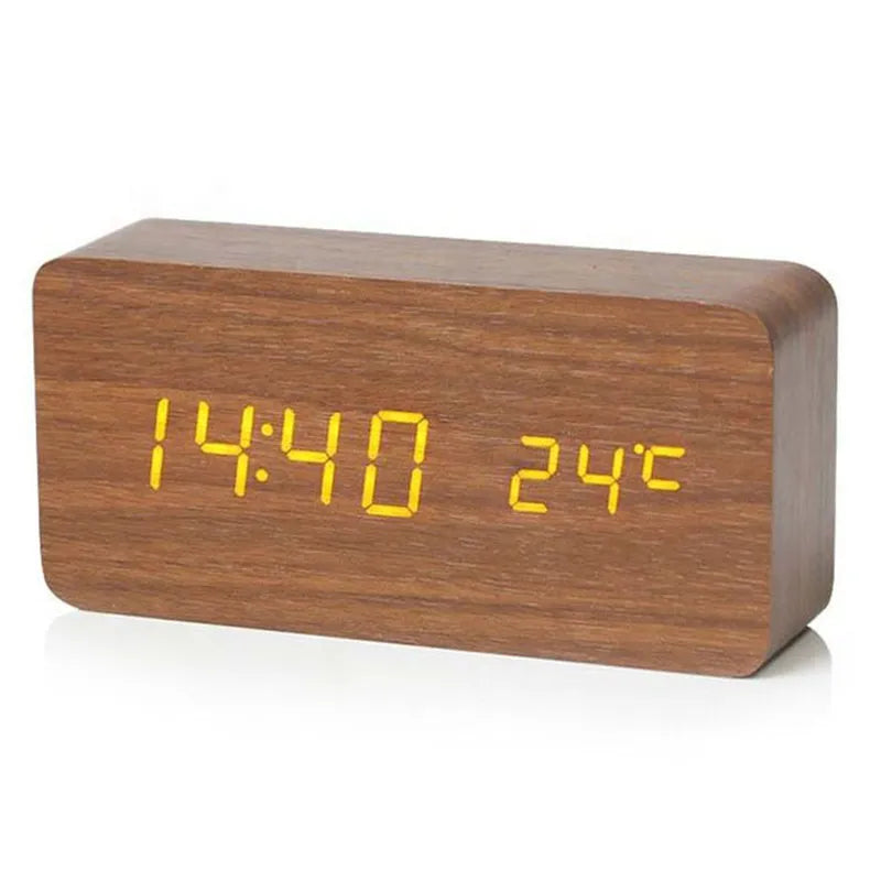 Sandsberg Digitaler Wecker aus Holz | LED-Anzeige | Modernes Design | Lautlos | Umweltfreundlich