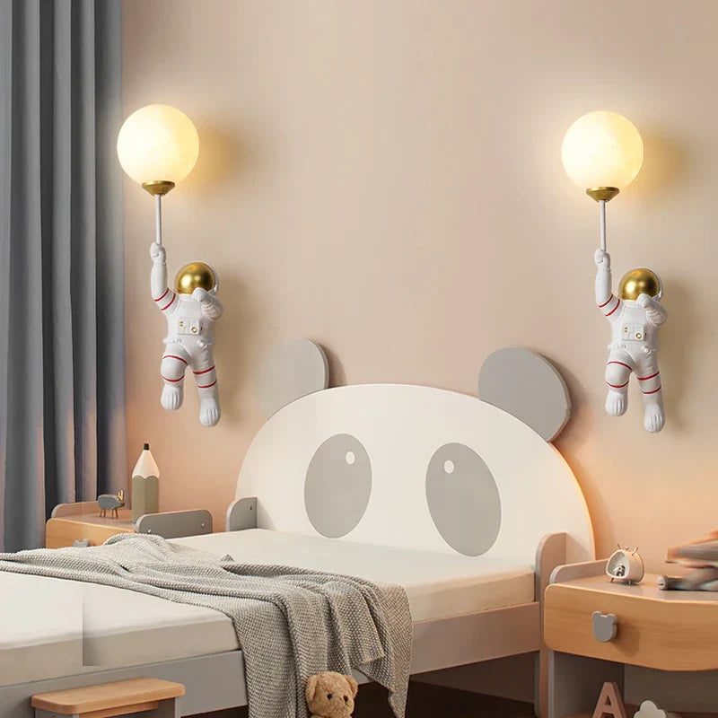 Kinderzimmer Wandleuchte Harz Astronaut G9 Glühbirne Raumfahrer Junge Schlafzimmer Nachttischlampen AC110V 220V