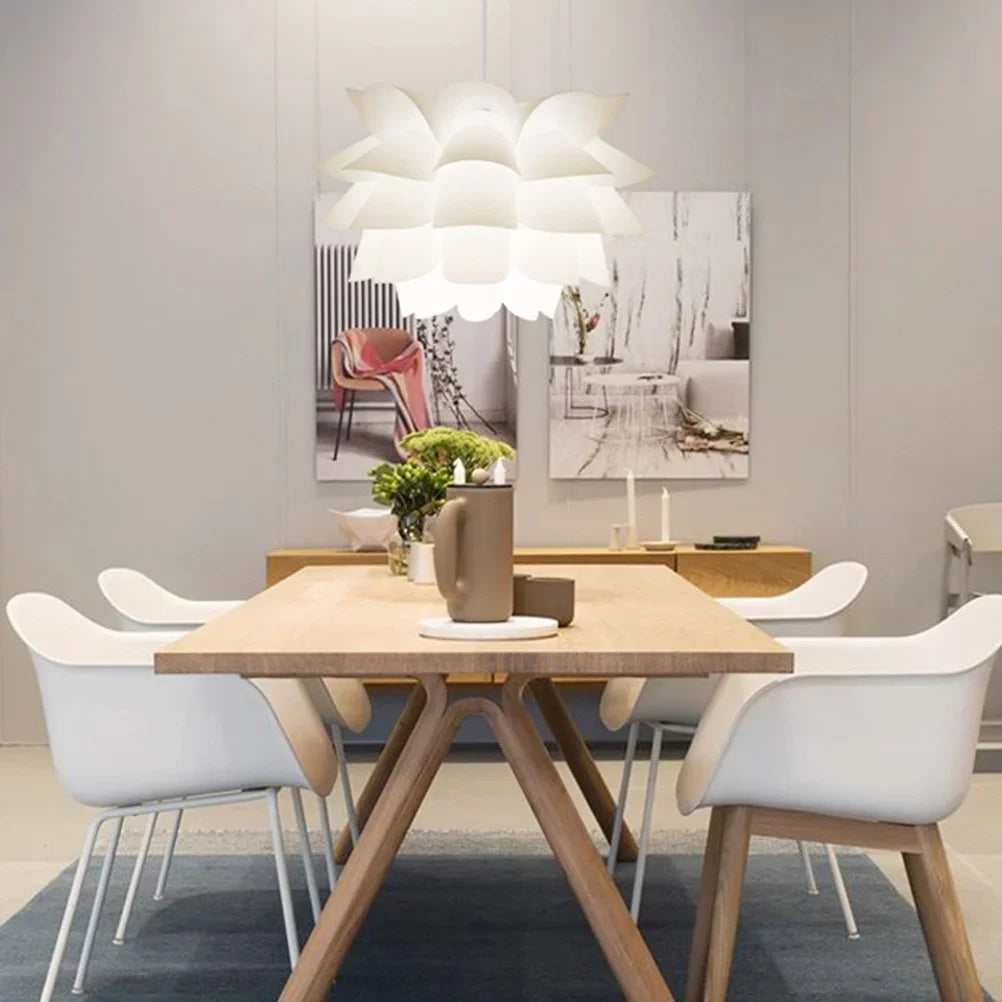 DIY Lotus Pendelleuchte – Moderner Deckenlampenschirm für nordisch-europäisches Zimmer, einfache Selbstmontage