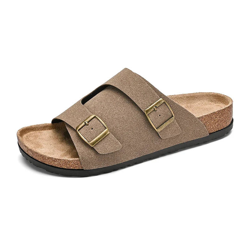 Trends Herren Hausschuhe Leder Außen Sandalen Weiche Sohle Strand Hausschuhe Lässige Slipper Schuhe Paar Outdoor Sommer