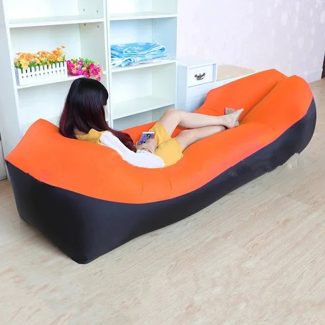 Schnell aufblasbares Luftsofa-Bett: Trend Outdoorschlafsack mit lässigem Strandsofa-Design | Hochwertiges 240*70cm aufblasbares Luftkissen