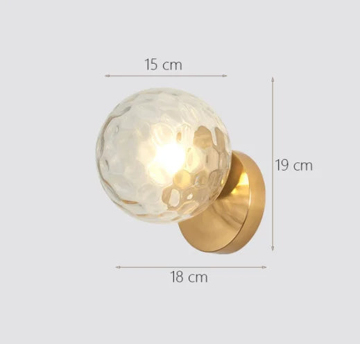 Moderne LED Gold Glaskugel Wandleuchte für Innenbeleuchtung Dekoration
