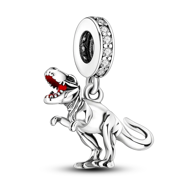 925 Silber Goldener Leopard Charms Perlen Bunte Chamäleon Nashorn Löwe Skarabäus Katze Anhänger Passend für Original Pandora Armband Schmuck