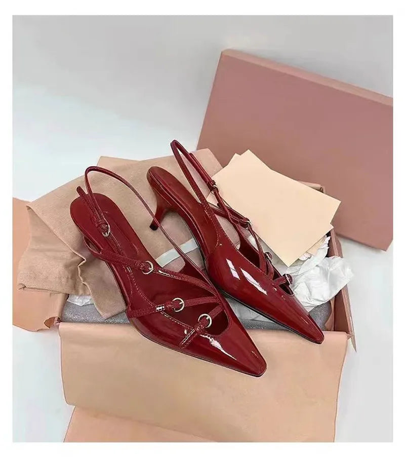 Patentleder Quadratzehen Damen Pumps 6cm hohe Absätze Elegante Frühling Sommer Büro Damen Schuhe