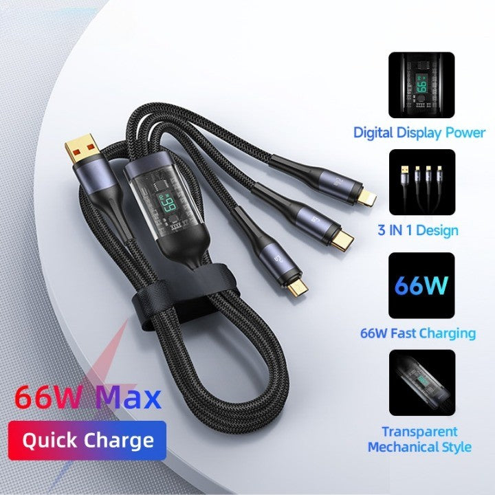 3in1 Digitalanzeige Schnellladung Universalkabel