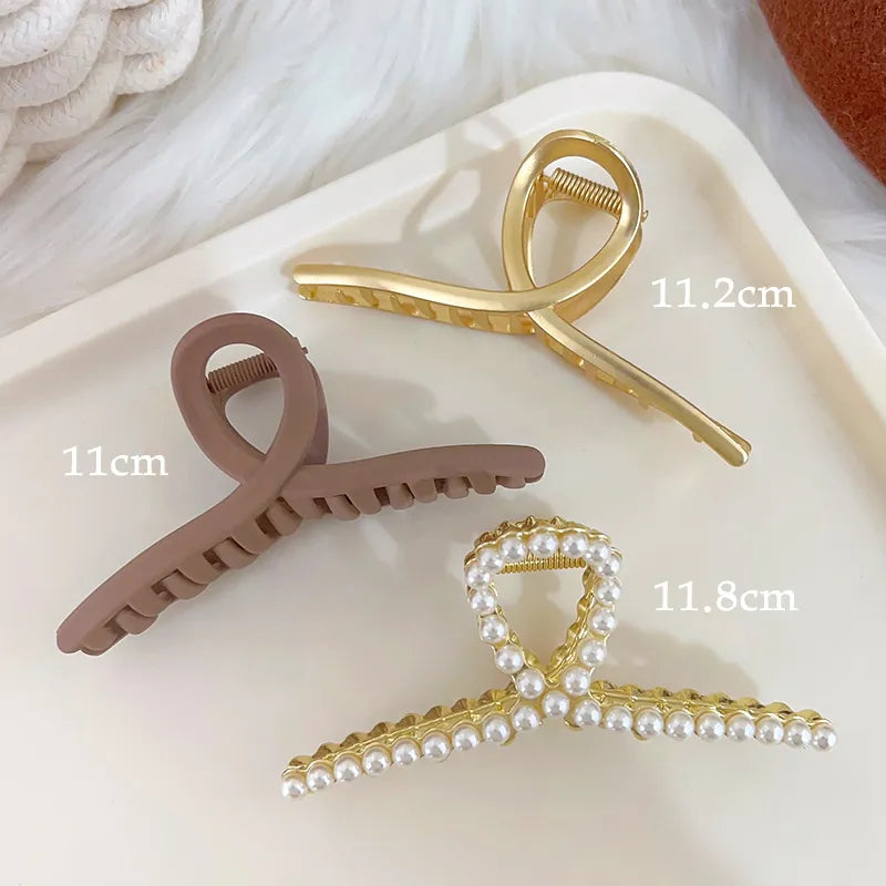 Kopfbedeckung Set Neue Damenmode Krallenclip Kaffee Schwarz Acryl Große Haarklammer Koreanisch Für Mädchen Clip Barrette Haarschmuck