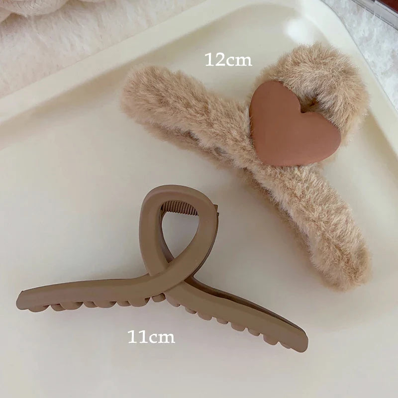 Kopfbedeckung Set Neue Damenmode Krallenclip Kaffee Schwarz Acryl Große Haarklammer Koreanisch Für Mädchen Clip Barrette Haarschmuck