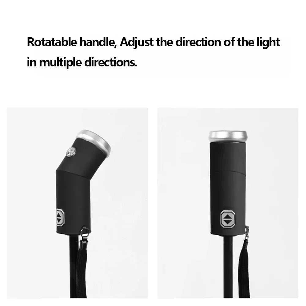 Vollautomatischer Sonnenschutzschirm mit LED-Taschenlampe - Klappbarer wasserdichter UV-Sonnenschirm, regenfest, windresistenter Schirm